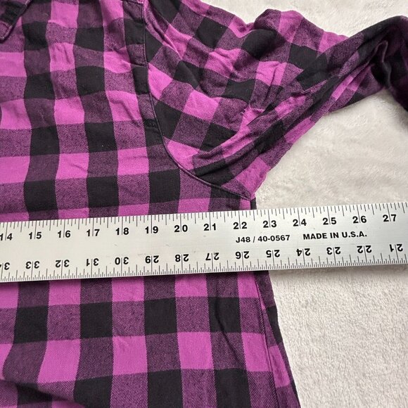 Eleven Stitch Design Women's Button Down Shirt L/S  Purple Plaid  Large USA - Picture 8 of 9